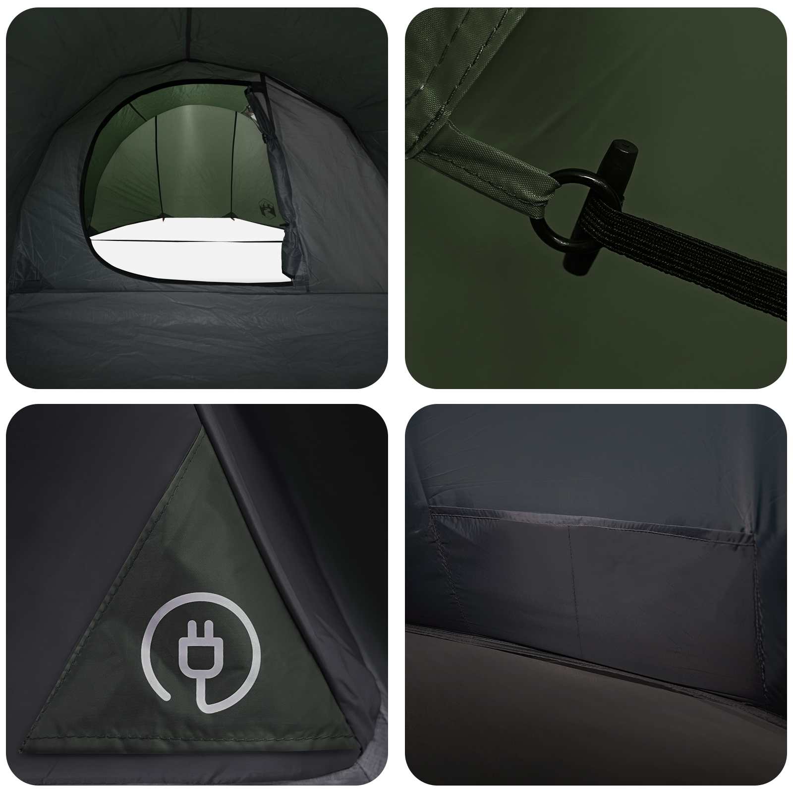 Tunnelzelt Olive Grün 410 x 175 x 105 cm Polyester und Stahl – Bild 10