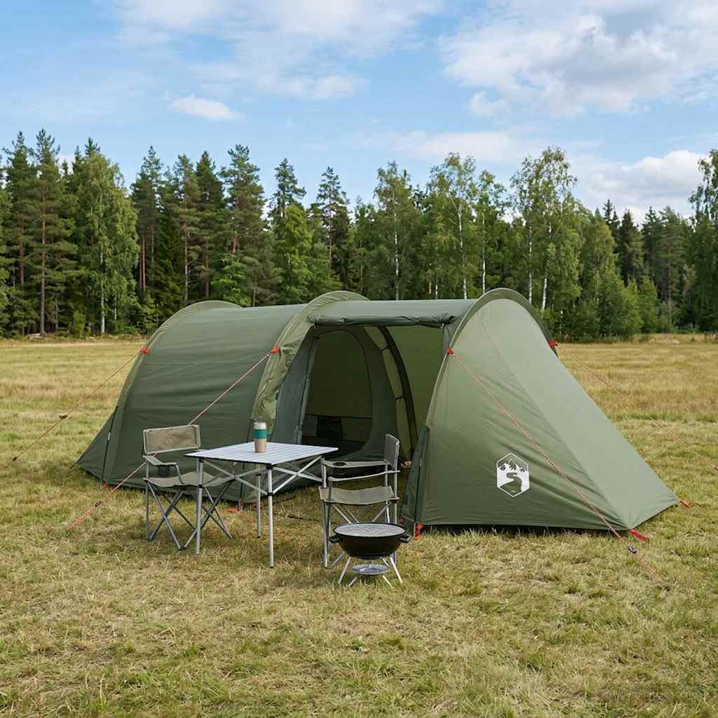 Tunnelzelt Olive Grün 410 x 175 x 105 cm Polyester und Stahl