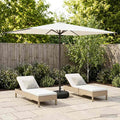 Garten-Schirm mit Fuß 200 x 300 cm Polyester Rechtwinklig Creme
