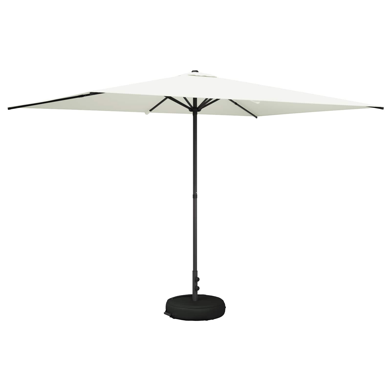 Garten-Schirm mit Fuß 200 x 300 cm Polyester Rechtwinklig Creme – Bild 2