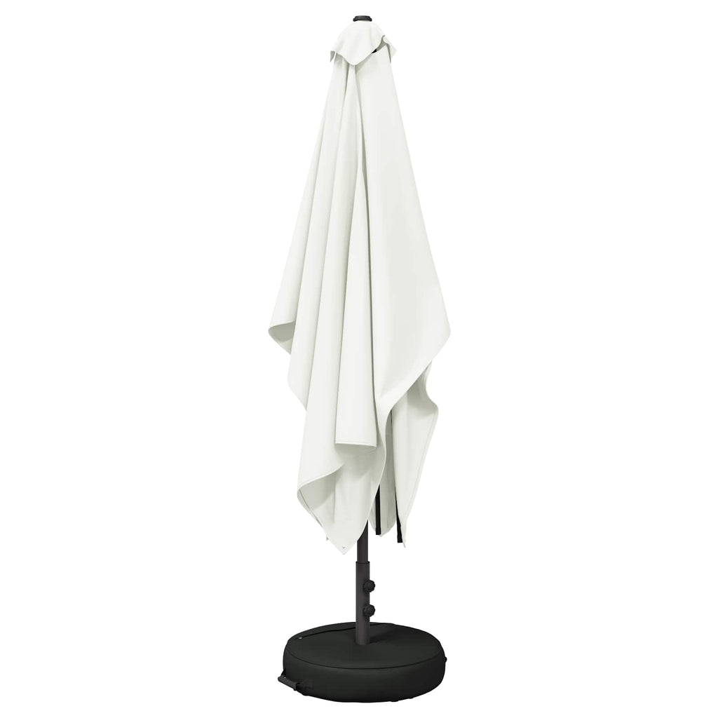 Garten-Schirm mit Fuß 200 x 300 cm Polyester Rechtwinklig Creme – Bild 3