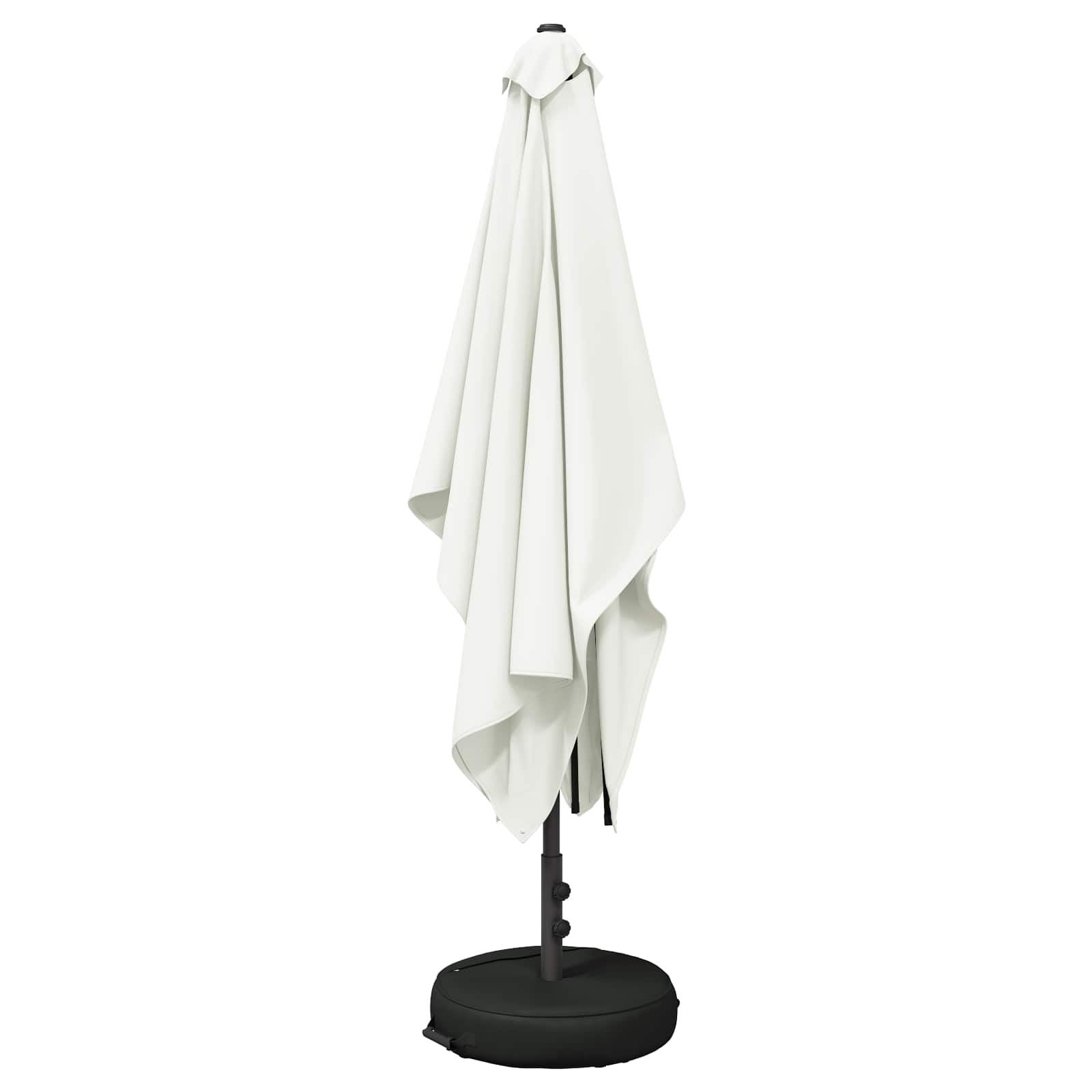 Garten-Schirm mit Fuß 200 x 300 cm Polyester Rechtwinklig Creme – Bild 3