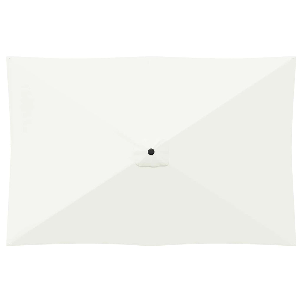 Garten-Schirm mit Fuß 200 x 300 cm Polyester Rechtwinklig Creme – Bild 4