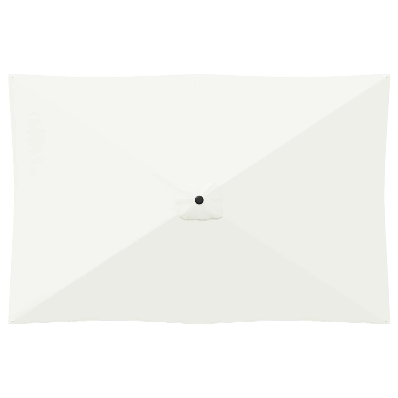 Garten-Schirm mit Fuß 200 x 300 cm Polyester Rechtwinklig Creme – Bild 4