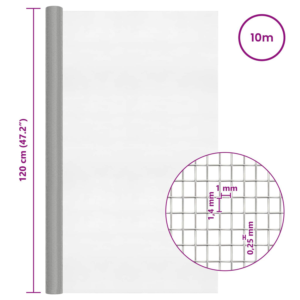 Drahtgeflecht 120 x 1000 cm 18 Mesh Edelstahl 304 Silber – Bild 7