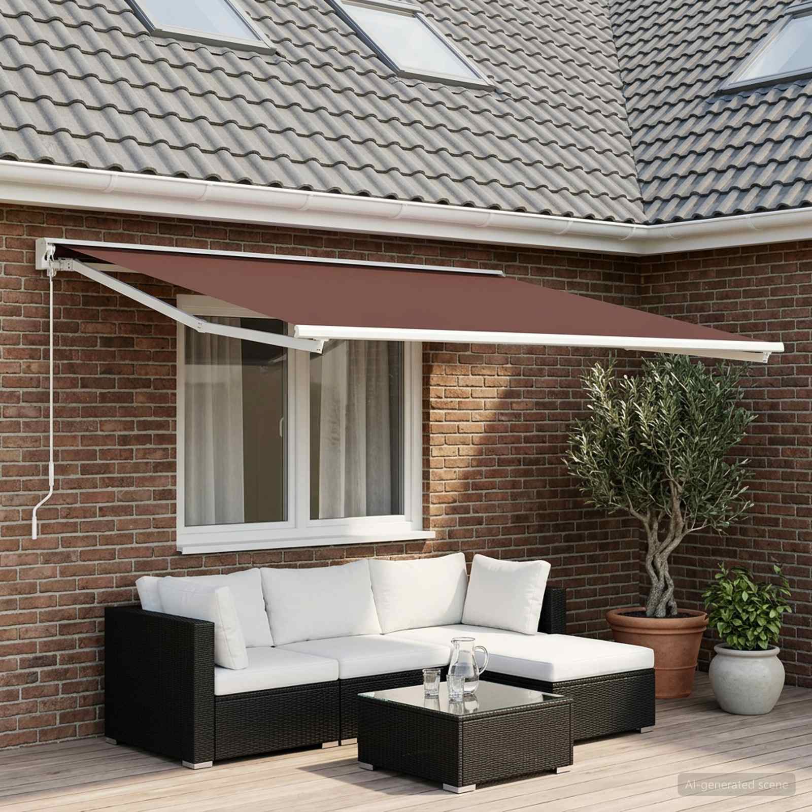 Markisenersatzstoff Braun 600 x 350 cm Polyester