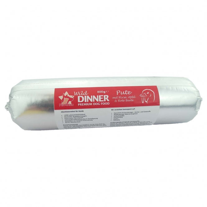 Wild Dinner Gourmet-Wurst Pute mit Hirse - 800 g - Heim & Tiermarkt